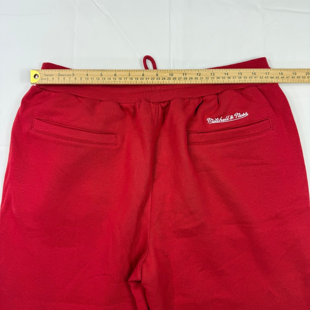 Mitchell & Ness Mens XL Red Fleece Jogger Sweatpants Nostalgia Co Athletic Pants - Picture 9 of 9